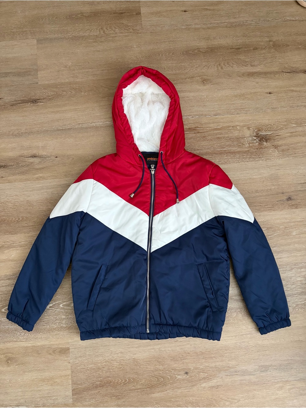 Ambiance Red White Navy Hooded Jacket